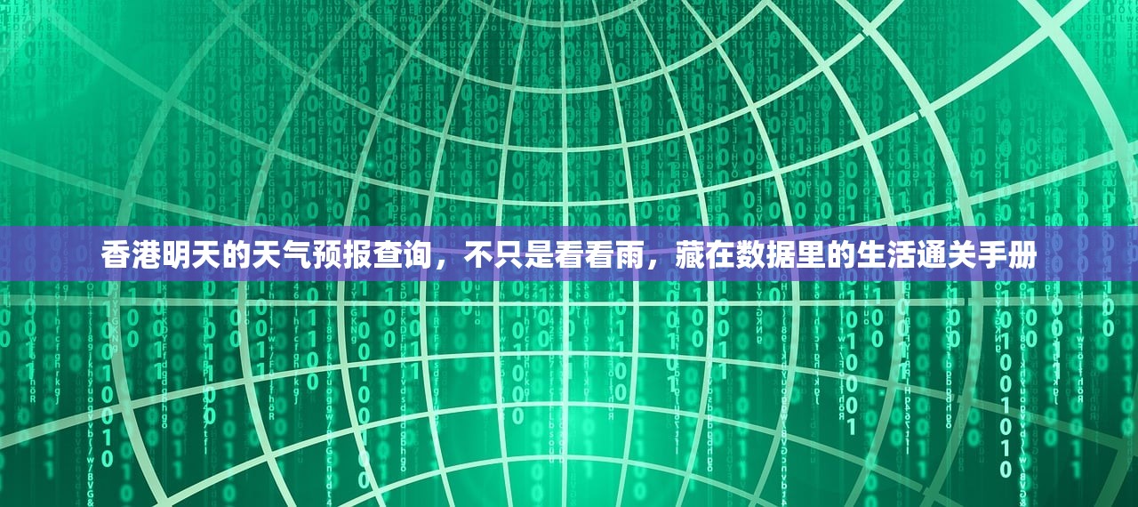 香港明天的天气预报查询,不只是看看雨,藏在数据里的生活通关手册 香港明天的天气预报查询,不只是看看雨,藏在数据里的生活通关手册